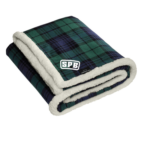 Port Authority ® Flannel Sherpa Blanket - Embroidered Logo Thumbnail