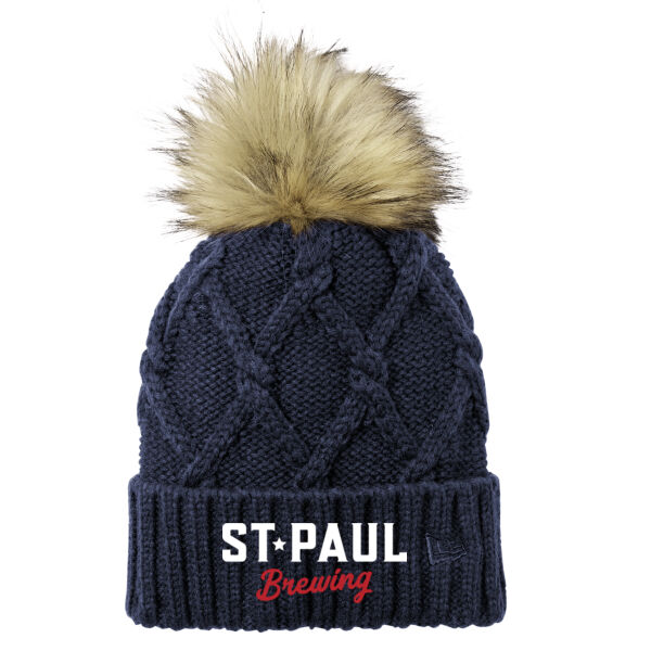New Era ® Faux Fur Pom Beanie - Embroidered Logo Thumbnail