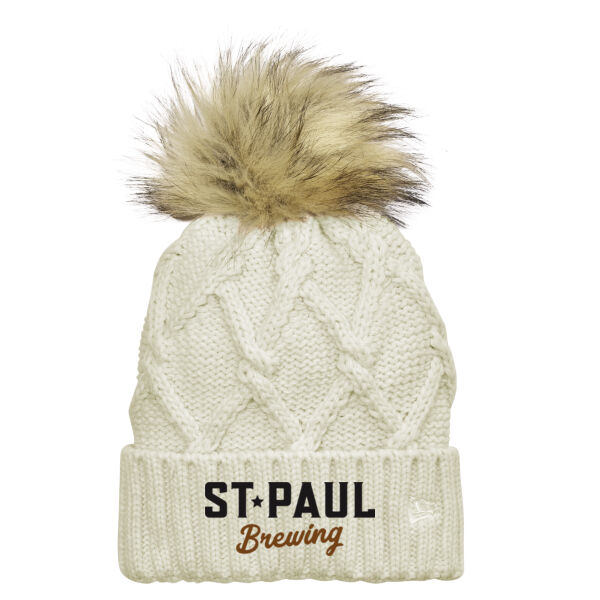 New Era ® Faux Fur Pom Beanie - Embroidered Logo Thumbnail