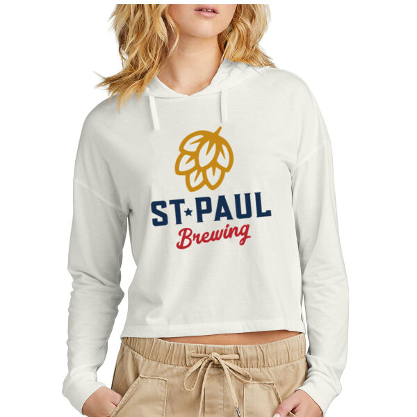 District® Women’s Perfect Tri® Midi Long Sleeve Hooded T-Shirt - Printed Logo Thumbnail