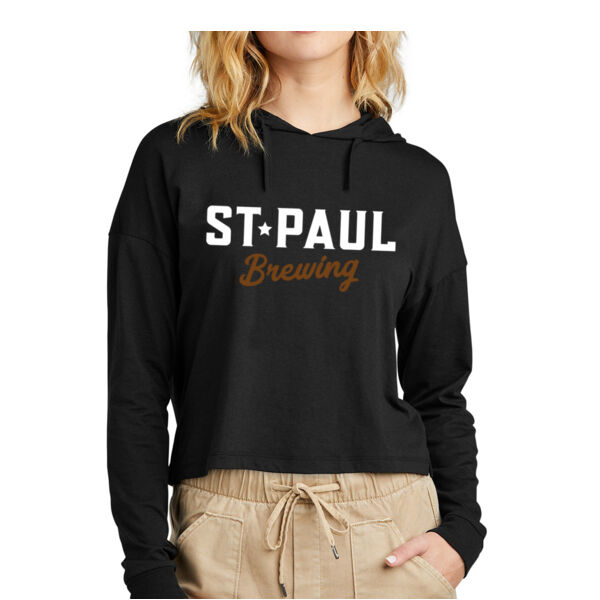 District® Women’s Perfect Tri® Midi Long Sleeve Hooded T-Shirt - Printed Logo Thumbnail