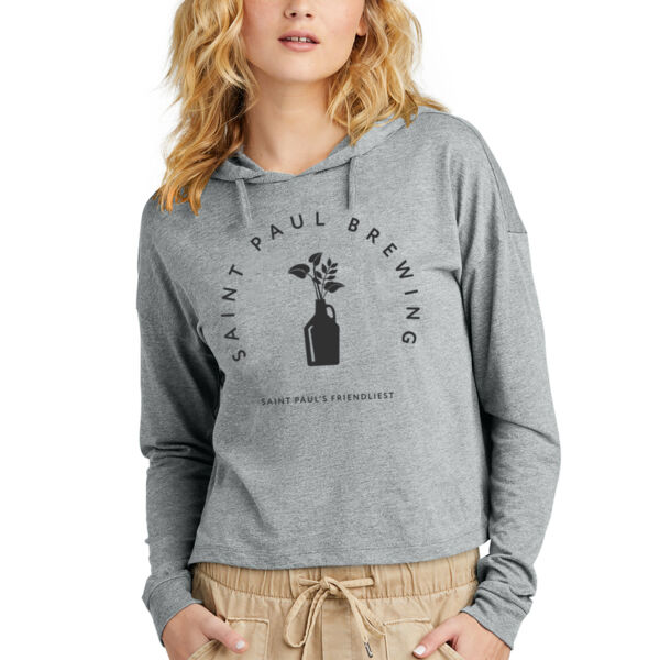 District® Women’s Perfect Tri® Midi Long Sleeve Hooded T-Shirt - Printed Logo Thumbnail
