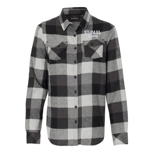Burnside - Women's Yarn-Dyed Long Sleeve Flannel Shirt - Embroidered Logo Thumbnail