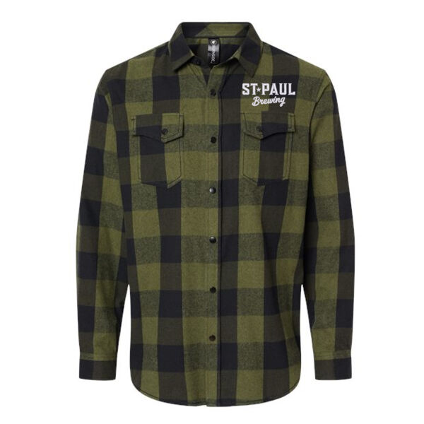 Burnside - Snap Front Long Sleeve Plaid Flannel Shirt - Embroidered Logo Thumbnail