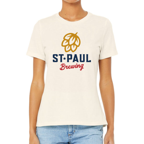 BELLA + CANVAS - Women's Relaxed Fit CVC Jersey Tee - Printed Logo Thumbnail