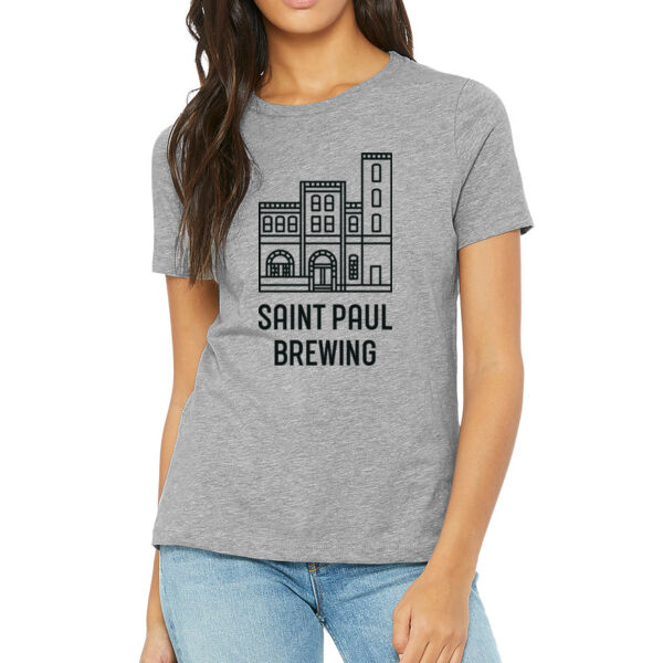 BELLA + CANVAS - Women's Relaxed Fit CVC Jersey Tee - Printed Logo Thumbnail