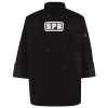 Ten Pearl Button Black Chef Coat Thumbnail